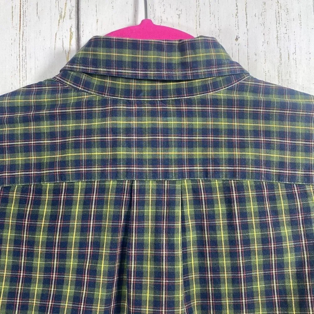 J Crew Mens Slim Fit Plaid Stretch Secret Wash Button Down Shirt